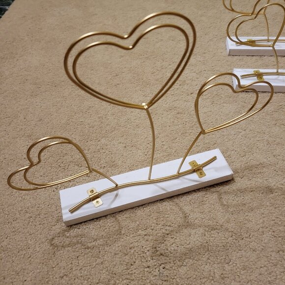 Set of 6 Gold Metal Photo Stands Decor Wedding - Picture 2 of 2